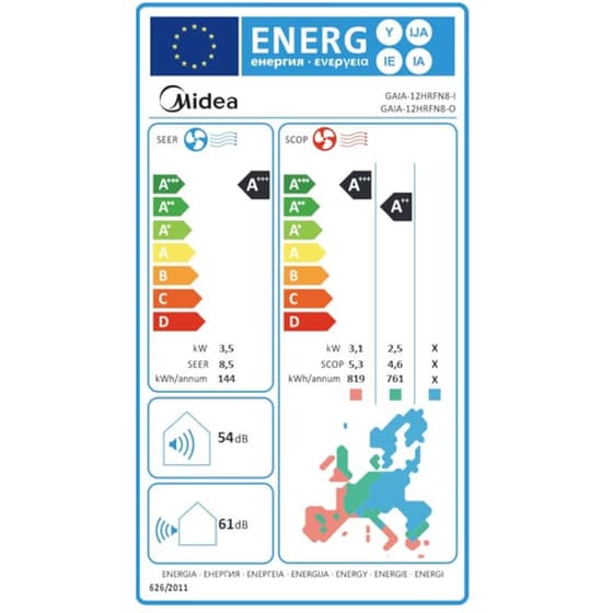 MIDEA Gaia GAIA-12HRFN8-I/-O Κλιματιστικό Inverter 12.000 BTU A+++/A+++ με Ιονιστή & WiFi image 6