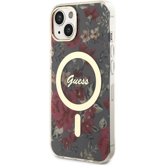 Θήκη Apple iPhone 14 Plus - Guess Flower Collection Magsafe Hard Case - Χακί image 6