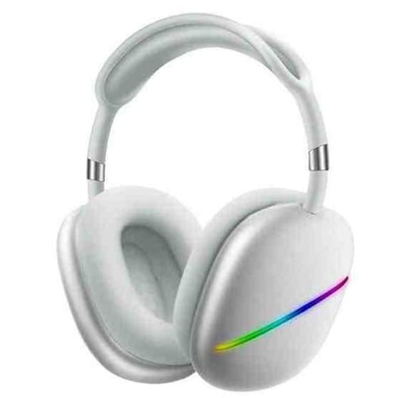 Akz Max10 Head-mounted Rgb Wireless Bluetooth Music Headset With Microphone, Supports Tf Card (white image 0