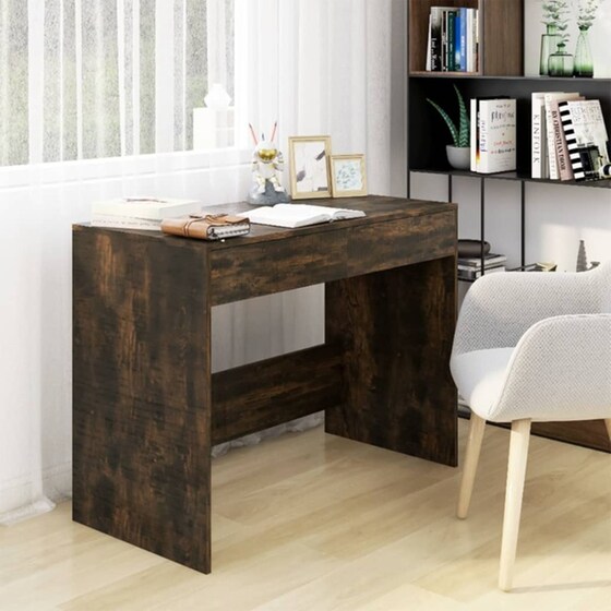 Γραφείο VidaXL από Μοριοσανίδα 101x50x76,5 cm - Καπνιστή Δρυς image 2