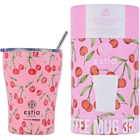 Ποτήρι Θερμός Estia Home Art Save The Aegean Cherry Rose 350 ml image 0