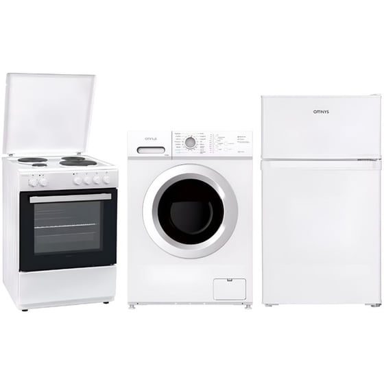Σετ Κουζίνα Εμαγιέ OMNYS CENWH-65 & Πλυντήριο Ρούχων WNM-6WH25BAS & Ψυγείο Μονόπορτο WNT-85IN image 0