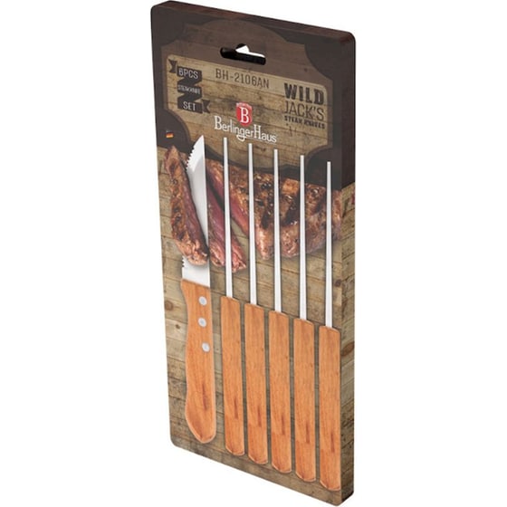 Σετ Μαχαίρια Μπριζόλας/ Steak Berlinger Haus Wild Jack's από Ανοξείδωτο Ατσάλι και Ξύλο 12cm 6 Τμχ image 1