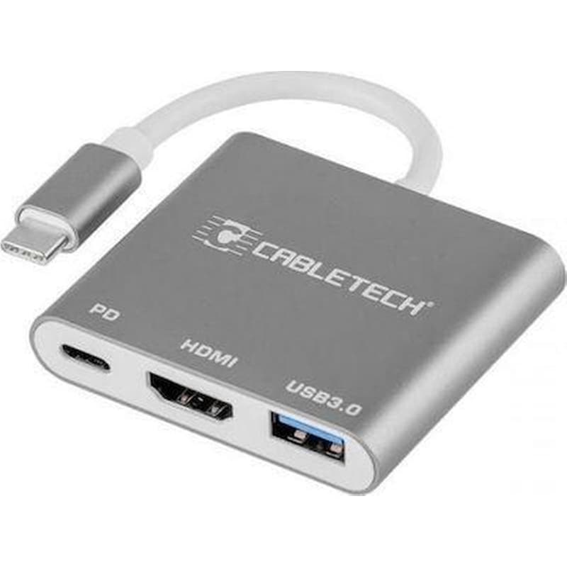 CABLETECH Προσαρμογέας Type C - Υποδοχές Hdmi, Usb 3.0, Type C Cabletech