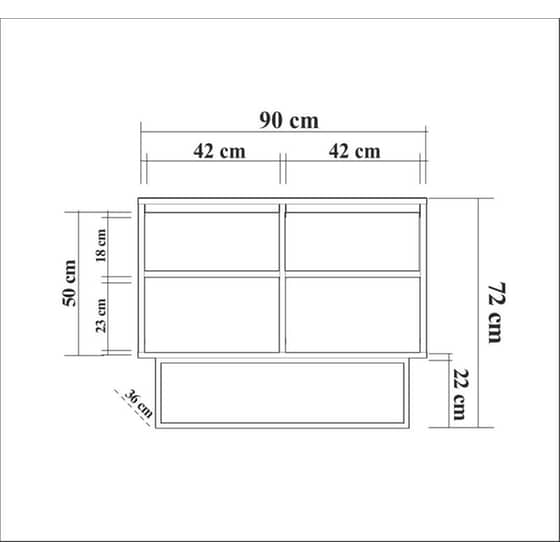 Μπουφές 24Mall Dani από Μοριοσανίδα 90x36x72 cm - Καρυδί/Μαύρος image 4