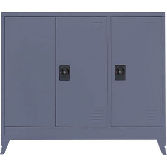 Ντουλάπα Steelen Τρίφυλλη Μεταλλική 115x45x101 cm - Ανθρακί image 2