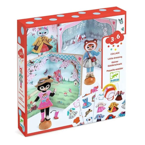 Djeco Ντύνω με Αυτοκόλλητα Ξύλινες Γατούλες image 5