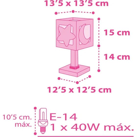 Παιδικό Επιτραπέζιο Φωτιστικό Ango Moon 63231S - Ροζ image 4