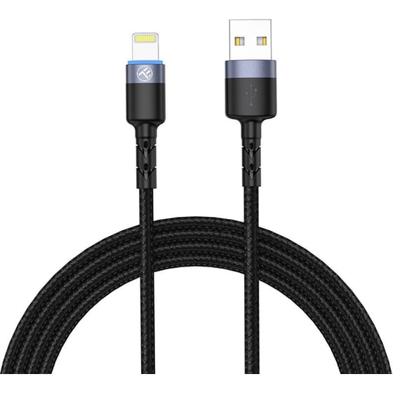 Καλώδιο Δεδομένων Tellur USB to Lightning με LED Φως 1.2m - Black image 0