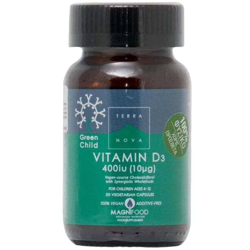 Terranova Green Child Vitamin D3 400IU - 50 κάψουλες