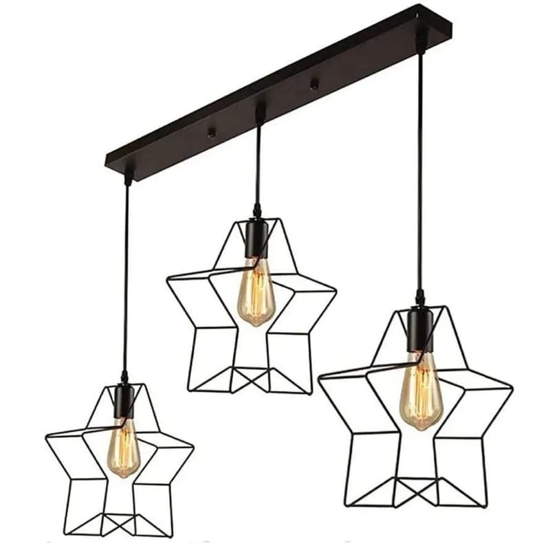 Φωτιστικό Οροφής Τρίφωτο Χατζηκοντίδης R80 Star4 Αστέρι Μεταλλικό - Μαύρο