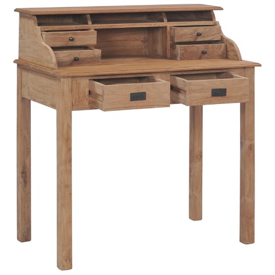 Γραφείο με Συρτάρια VidaXL από Μασίφ Ξύλο Teak 90x50cm - Φυσικό image 1