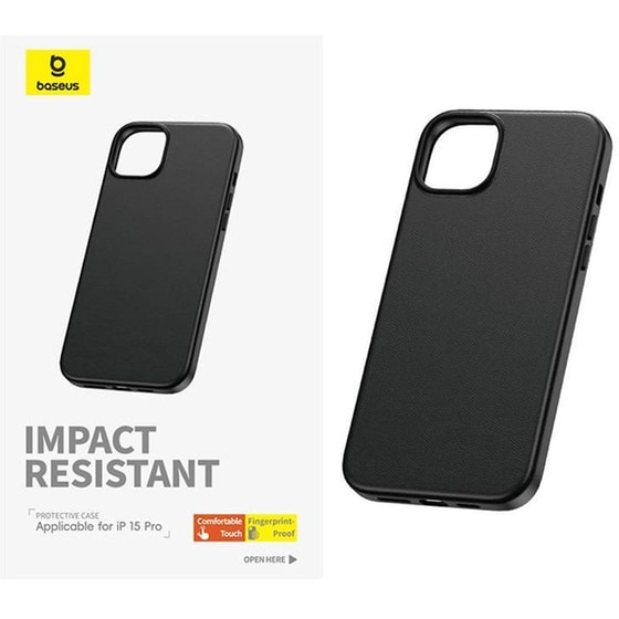 Θήκη Apple iPhone 15 Pro - Baseus Fauxther Series Case με MagSafe - Μαύρο image 2