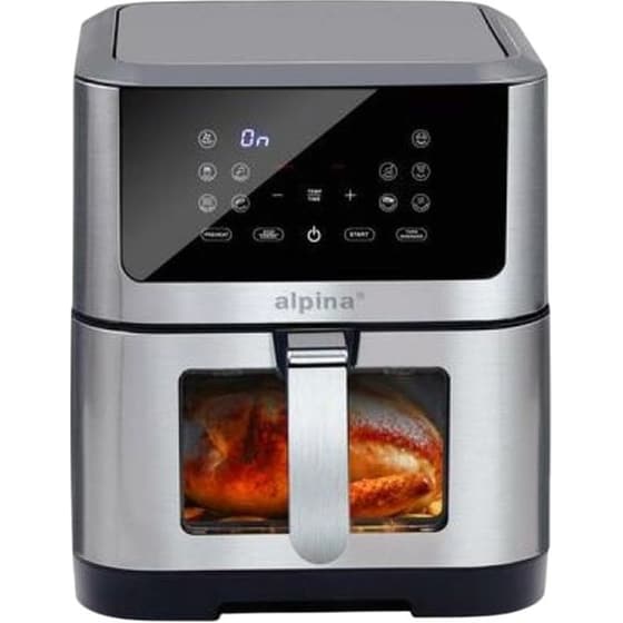 ALPINA SWITZERLAND 1800W με Αποσπώμενο Κάδο 8 L Ασημί/Μαύρη Φριτέζα Αέρος image 2