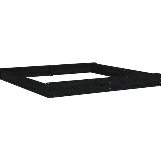 VidaXL Αμμοδόχος με Καθίσματα Τετράγωνη 200x200x20cm Ξύλινη - Μαύρο image 5