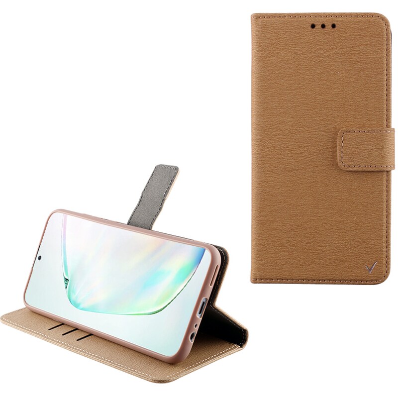 Θήκη Samsung Note 10 Lite - Volte-tel Allure Magnet Book Stand Clip - Gold