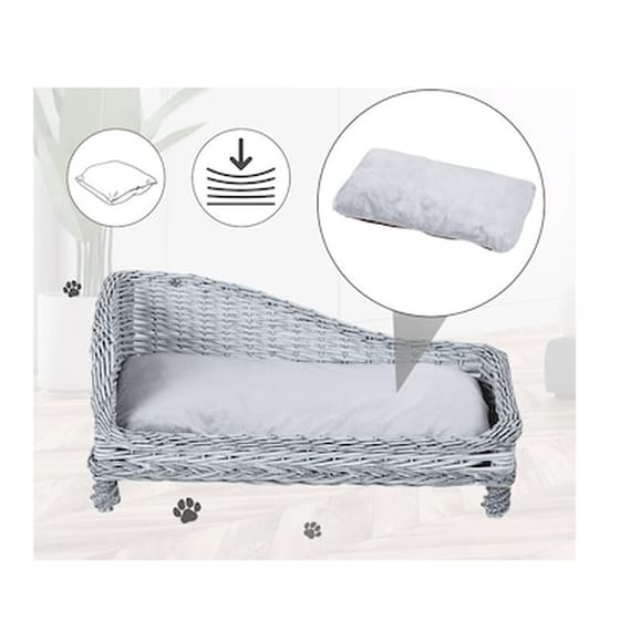 Πλεκτό Κρεβάτι Γάτας 69 X 42 X 33 Cm Χρώματος Γκρι Pawhut D04-127gy image 3