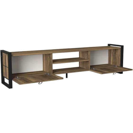 Έπιπλο Τηλεόρασης 24Mall Firma από Μοριοσανίδα 184.5x34x45 cm - Καρύδι/Μαύρο image 2