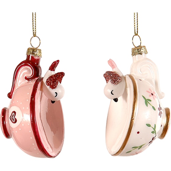 Χριστουγεννιάτικο Στολίδι Vetur Γυάλινο 8 cm 1 Τμχ - Φλυτζάνι image 0