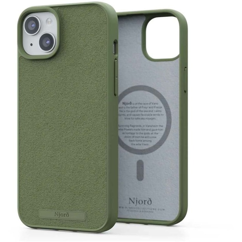 Θήκη Apple iPhone 15 Plus - Njord Suede MagSafe Case - Olive
