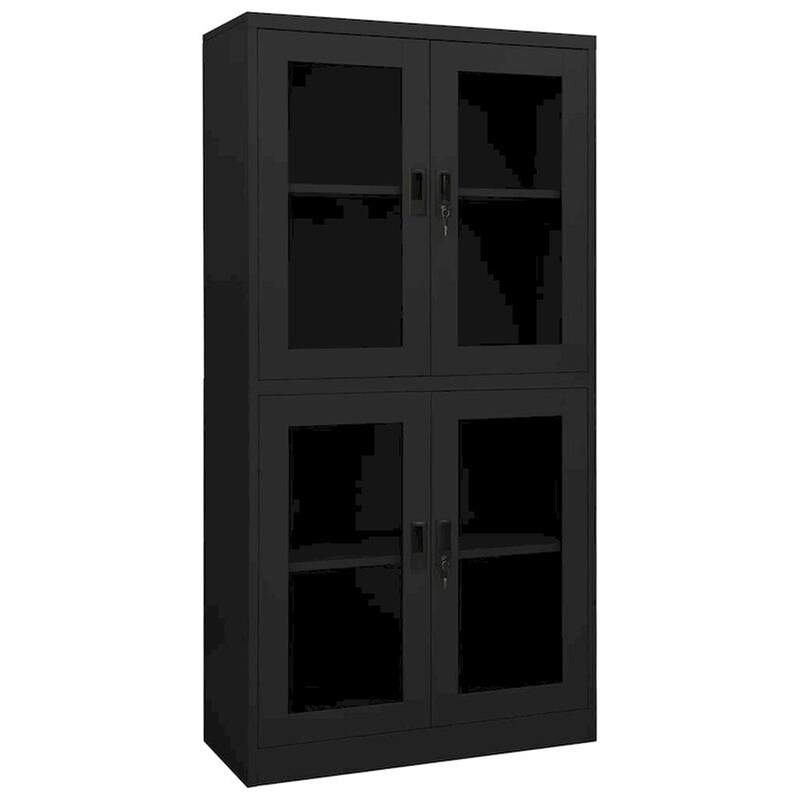 Ντουλάπα Γραφείου Vidaxl Από Ατσάλι 90x40x180cm - Ανθρακί