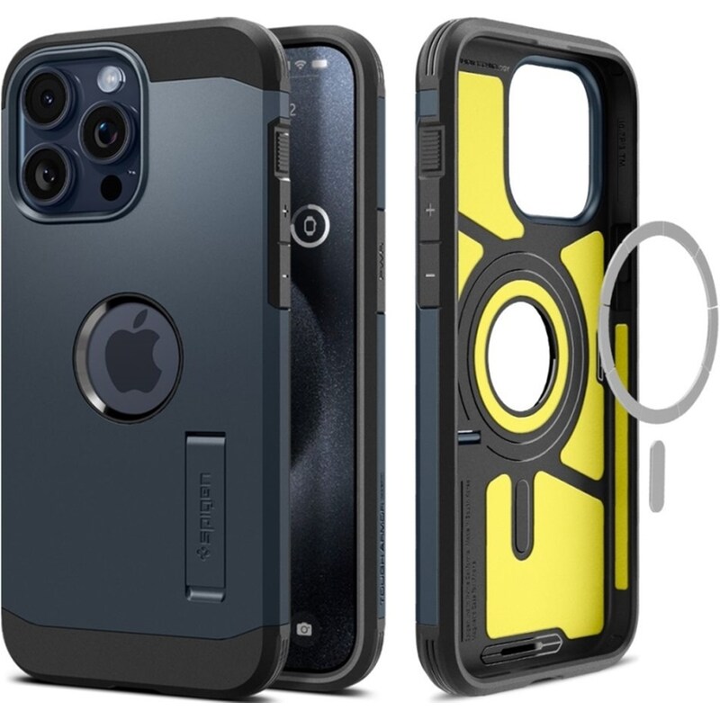 Θήκη Apple iPhone 15 Pro - Spigen Tough Armor Magfit - Metal Slate