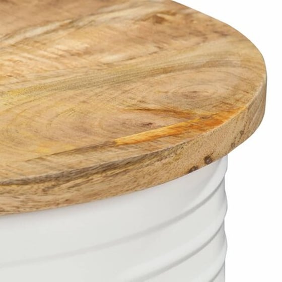 Τραπεζάκι Σαλονιού VidaXL από Μασίφ Ξύλο Μάνγκο 43x55cm - Λευκό image 3