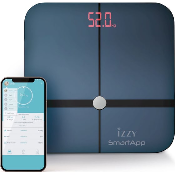 Ζυγαριά Σώματος ηλεκτρική  IZZY Smartapp 223730 με Bluetooth Μπλε image 0