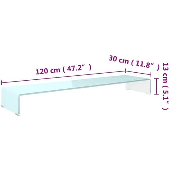 Έπιπλο Τηλεόρασης VidaXL Γυάλινο 120x30x13cm - Λευκό image 5
