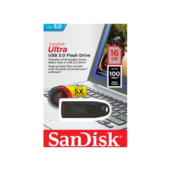 Sandisk Ultra 16GB USB 3.0 Stick Μαύρο image 3