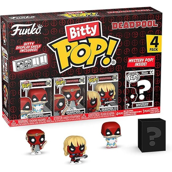 Funko Bitty Pop! Marvel - Deadpool (Sleepover)/Deadpool (LARP)/Deadpool (Heavy Metal)/Mystery 4-pack image 0