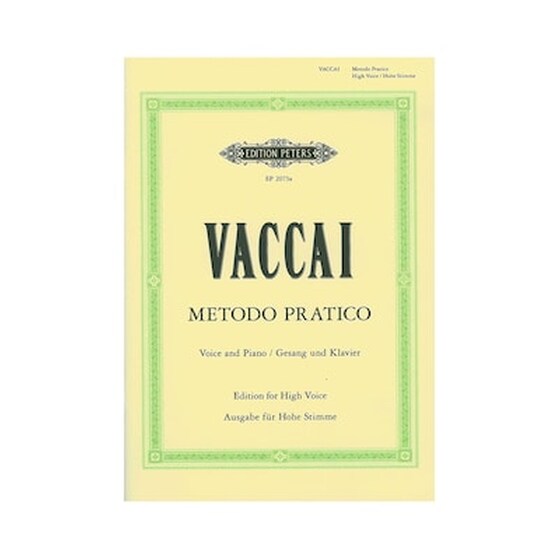 Edition Peters Vaccai - Practical Method For High Voice - Piano Βιβλίο Για Φωνή Και Πιάνο image 0