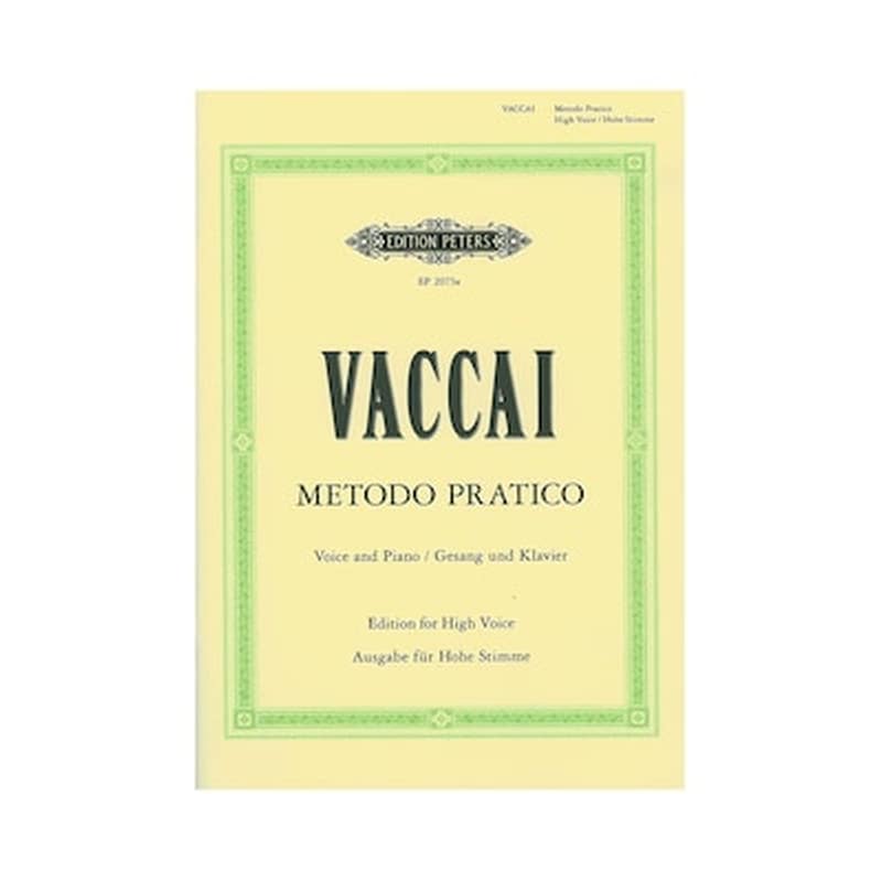 EDITION PETERS Edition Peters Vaccai - Practical Method For High Voice - Piano Βιβλίο Για Φωνή Και Πιάνο
