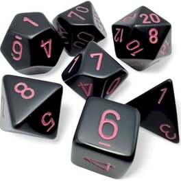 Chessex Opaque Black/red Polyhedral 7-dice Set