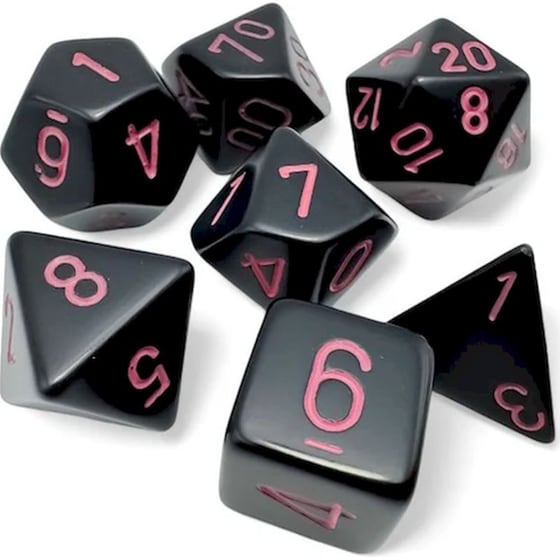 Chessex Opaque Black/red Polyhedral 7-dice Set image 0