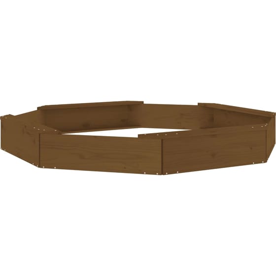VidaXL Αμμοδόχος με Καθίσματα Οκτάγωνη 159.5x159.5x20cm Ξύλινη - Μελί image 2
