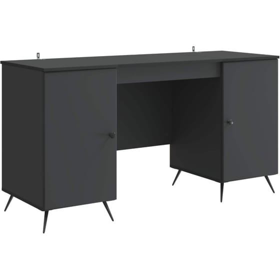 Γραφείο VidaXL από Επεξεργασμένο Ξύλο 142,5x50x75 cm - Μαύρο image 0