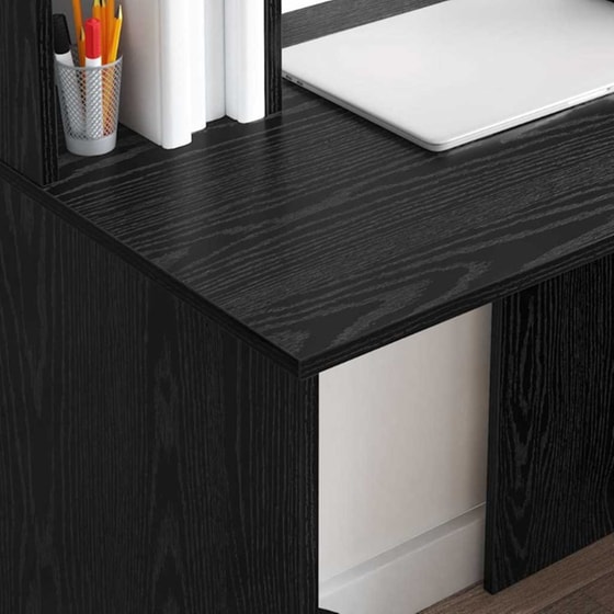 Γραφείο VidaXL από Επεξεργασμένο Ξύλο 91x50x149 cm - Μαύρη Οξιά image 1