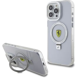 Θήκη Apple iPhone 15 Pro Max - Ferrari Twist Metal Logo Hard Case - Ασημί