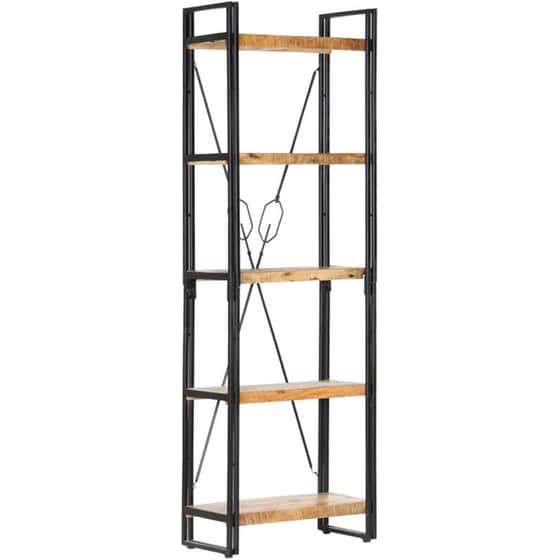 Βιβλιοθήκη VidaXL από Ξύλο 60x30x180 cm - Μαύρο/Καφέ image 6