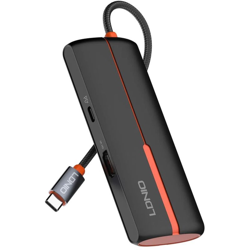 Ldnio Docking Station DS-25H 5 Θυρών με Σύνδεση USB-C, 4K, 100W PD - Μαύρο