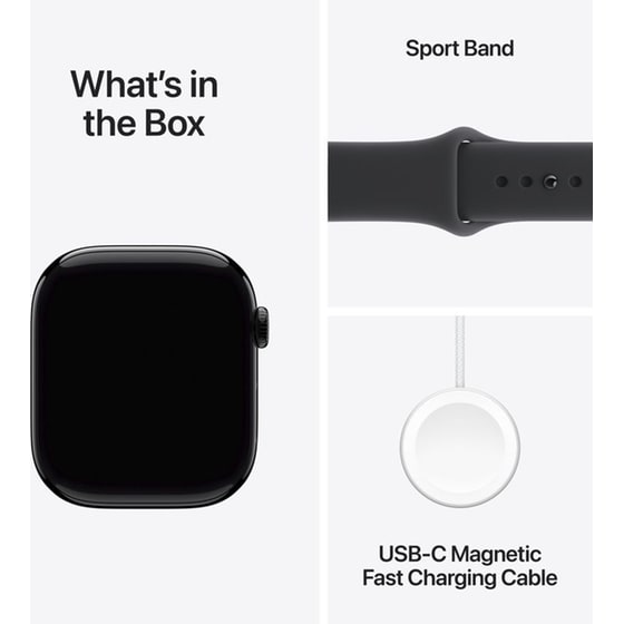 Apple Watch Series 11 GPS + Cellular 42mm Jet Black Aluminum Case with Black Sport Band - M/L image 7