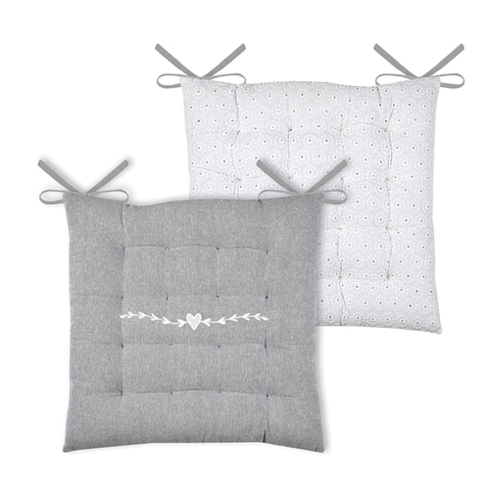 Μαξιλάρι Καρέκλας Spitishop 2 Όψεων 2 Όψεων  Cuc202001gal 38x38cm - Λευκό/Γκρι image 0