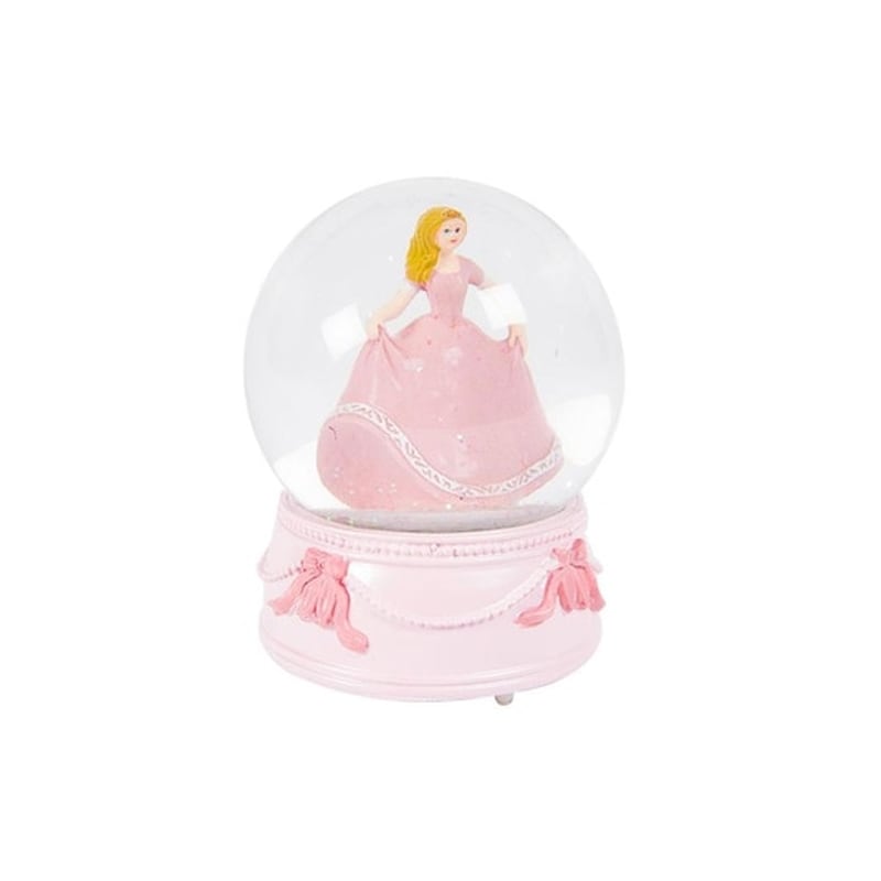 Μουσική Παιδική Χιονόμπαλα Παιδική Με Πριγκίπισσα, Σε Ροζ Χρώμα, 10×14 Cm