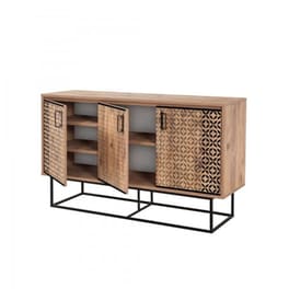 Μπουφές 24Mall Quattro Atlantic Pine  από Μοριοσανίδα/Μέταλλο 140x40x80 cm - Καφέ/Μαύρος