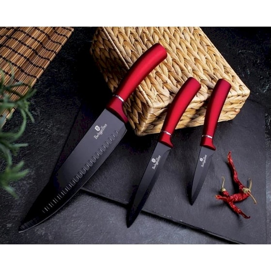 Σετ Μαχαίρια Berlinger Haus Metallic Line Black Burgundy Edition από Ανοξείδωτο Ατσάλι με 360° Βάση 6 Τμχ image 2