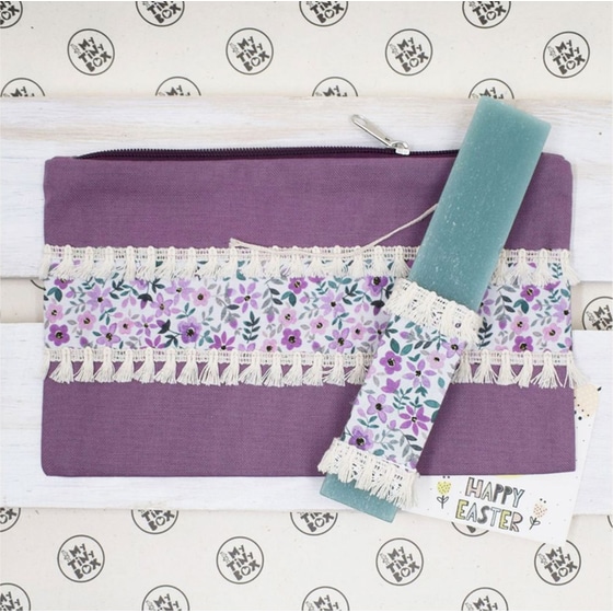 Λαμπάδα My Tiny Box Τσαντάκι Μωβ - Purple Rapsody Μέντα image 0