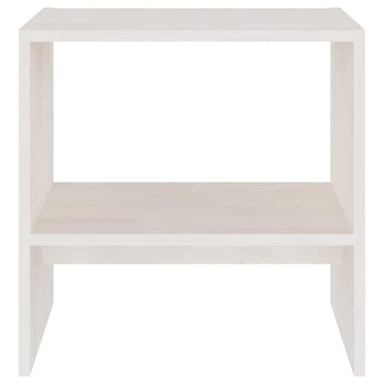 Κομοδίνο Vidaxl Από Μασίφ Ξύλο Πεύκου 2τμχ 40x30.5x40 cm - Λευκό image 2