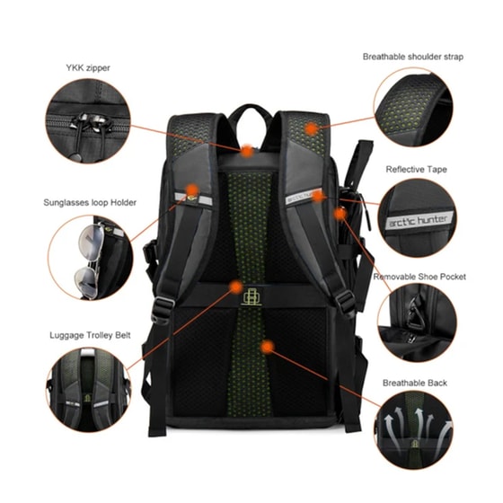 Τσάντα Laptop Arctic Hunter B00391 15.6" Αδιάβροχη - Μαύρο image 4