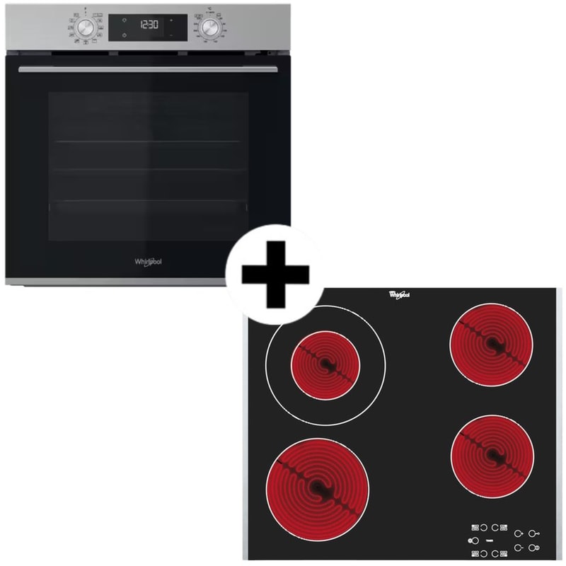 WHIRLPOOL AKT8130BA OMK58RU1X 71 Lt Εντοιχιζόμενο Σετ Φούρνος και Εστία WHIRLPOOL